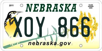 NE license plate XOY866