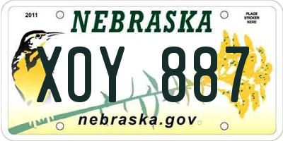 NE license plate XOY887