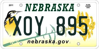 NE license plate XOY895