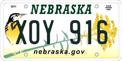 NE license plate XOY916