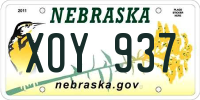 NE license plate XOY937