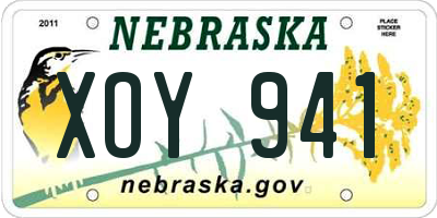 NE license plate XOY941
