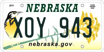 NE license plate XOY943