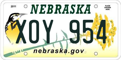 NE license plate XOY954