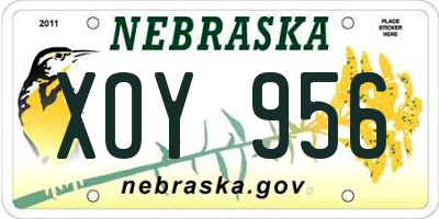 NE license plate XOY956