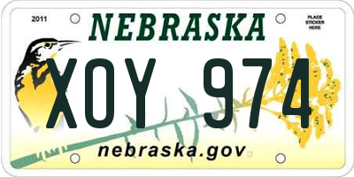 NE license plate XOY974