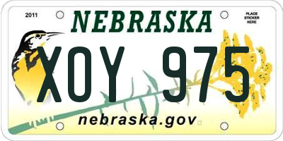 NE license plate XOY975