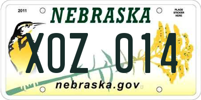 NE license plate XOZ014