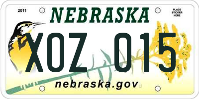 NE license plate XOZ015