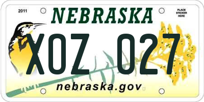 NE license plate XOZ027