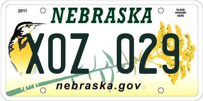 NE license plate XOZ029