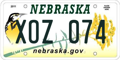 NE license plate XOZ074