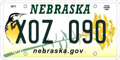 NE license plate XOZ090