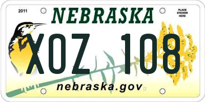 NE license plate XOZ108