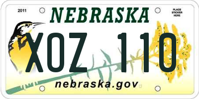 NE license plate XOZ110