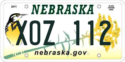 NE license plate XOZ112