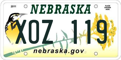 NE license plate XOZ119