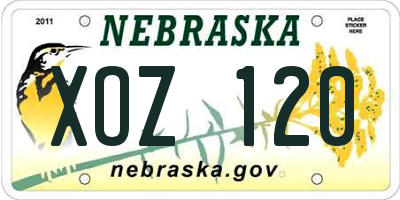 NE license plate XOZ120