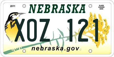 NE license plate XOZ121