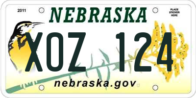 NE license plate XOZ124