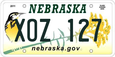 NE license plate XOZ127