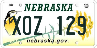 NE license plate XOZ129
