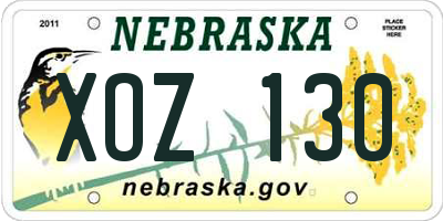 NE license plate XOZ130