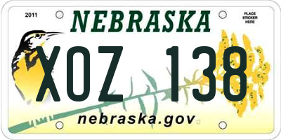 NE license plate XOZ138