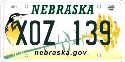 NE license plate XOZ139