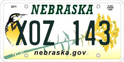 NE license plate XOZ143