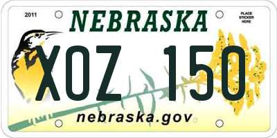 NE license plate XOZ150
