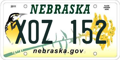 NE license plate XOZ152