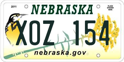 NE license plate XOZ154