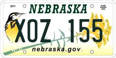 NE license plate XOZ155