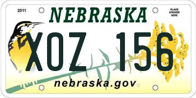 NE license plate XOZ156