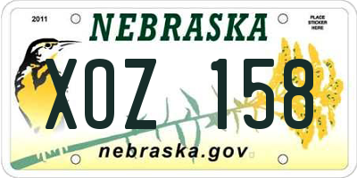NE license plate XOZ158