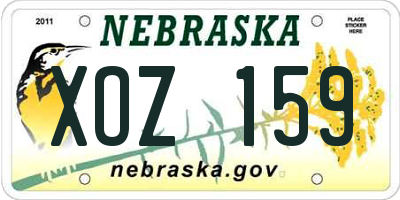 NE license plate XOZ159