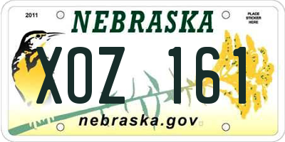 NE license plate XOZ161