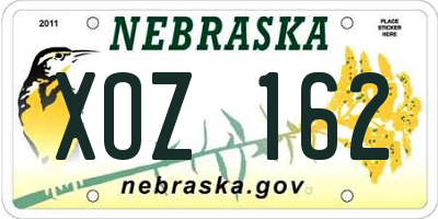 NE license plate XOZ162