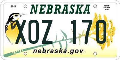 NE license plate XOZ170