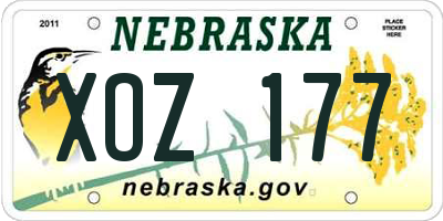 NE license plate XOZ177