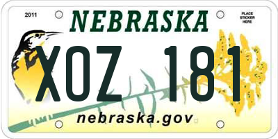 NE license plate XOZ181