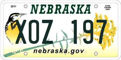 NE license plate XOZ197