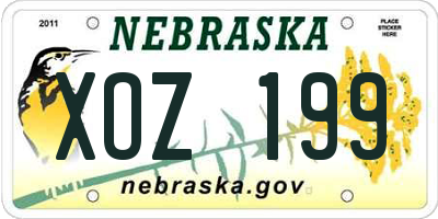 NE license plate XOZ199
