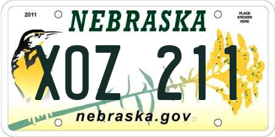 NE license plate XOZ211