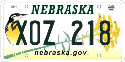 NE license plate XOZ218