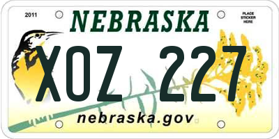 NE license plate XOZ227