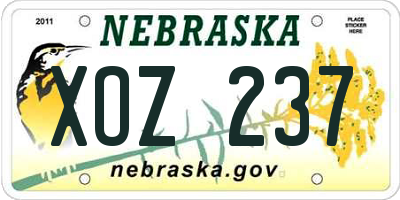 NE license plate XOZ237