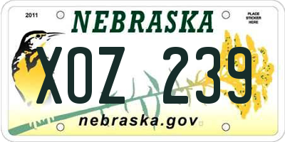 NE license plate XOZ239