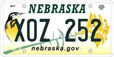 NE license plate XOZ252
